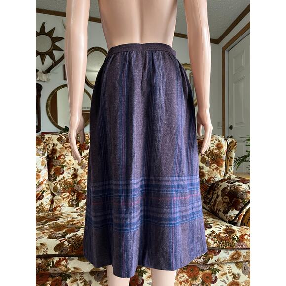 Vintage Pendleton 100% Virgin Wool Plaid Midi Skirt - Picture 2 of 7